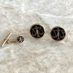Vintage SWANK Cufflinks and Tie Tack Set